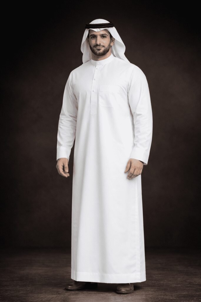 أناقة الثوب الأبيض بتفصيل احترافي